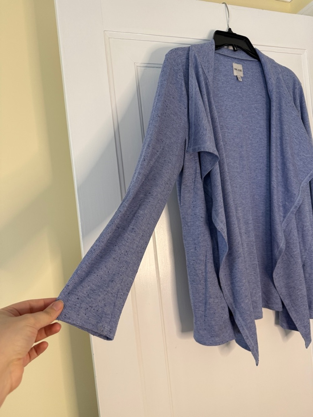 NIC+ZOE XL Blue Open Front Cardigan | Lightweight Draped Knit Layering Sweater - Picture 3 of 5